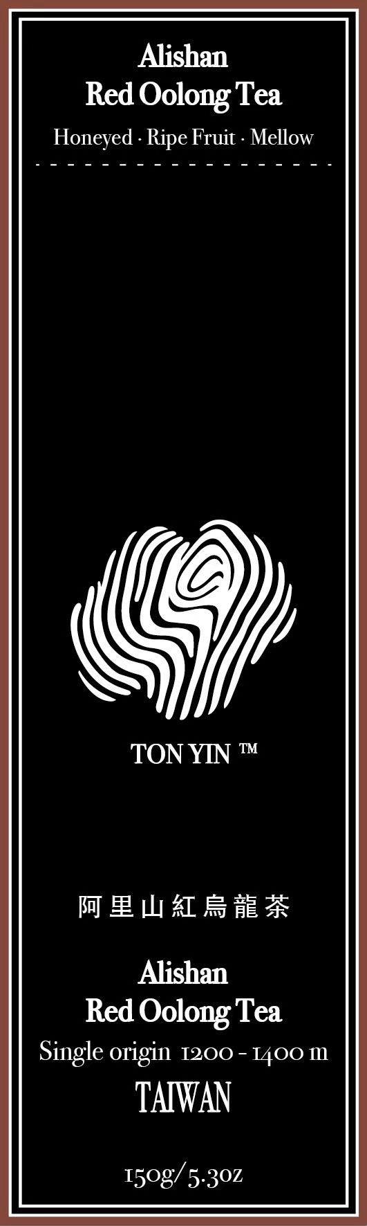 TON YIN Alishan Red Oolong Tea label